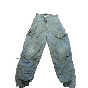 Vintage Military Extreme Cold Weather Insulated GreenTactical Cargo Pants 28 x28